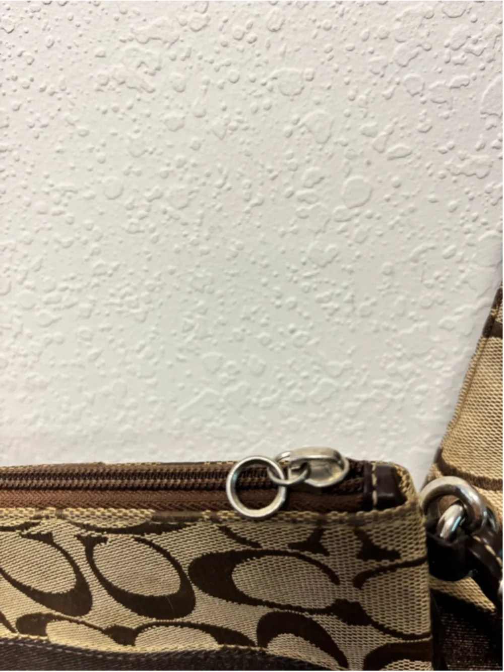 Coach Brown & Beige Signature Canvas Shoulder Bag & Coin Purse Y2K